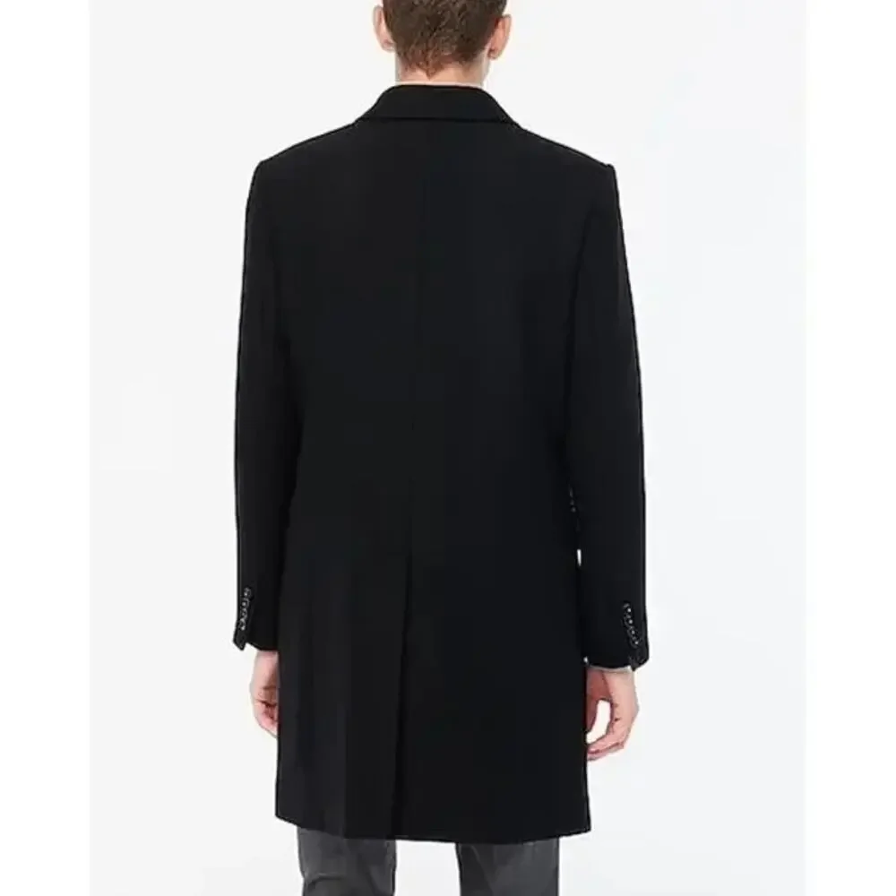 J. Crew Men's Thompson 3 Button Topcoat Long Sleeve Black Size 46 NWT